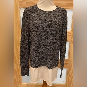 Faded Glory Black and White Sweater Size L